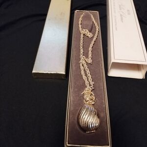 Vintage Avon "golden charmer" perfume locket  necklace- In box